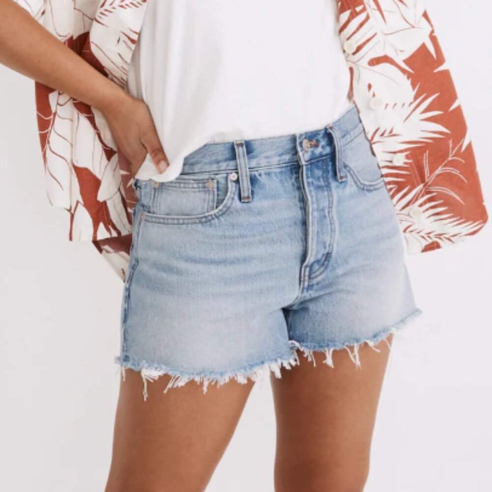 Madewell Relaxed Denim Shorts Rosemount Wash: Destroyed Hem Edition - Womens 28